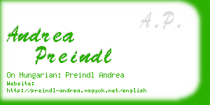 andrea preindl business card